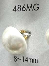 486MG Bouton doré à queue demi-anneau en résine urée nacrée[Boutons] DAIYA BUTTON Images supplémentaires