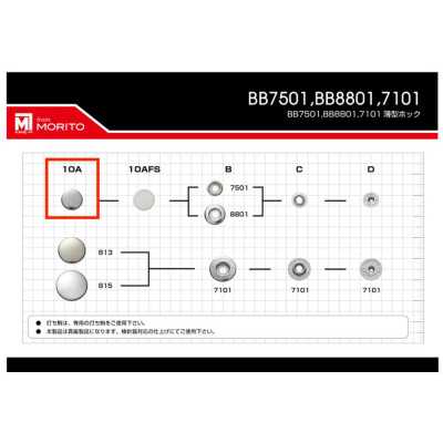 7501/8801 10A 7501/8801 Pièces supérieures 10 mm
