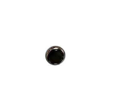 AB55S Bouton en nacre noire à bord métallique avec trou arrière