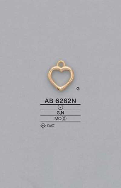 AB6262N Tirette de fermeture à glissière en forme de cœur