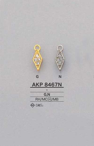 AKP8467N Pointe de fermeture éclair en strass diamant (languette)