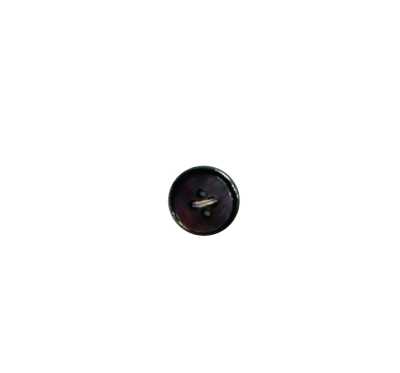 BS8S Bouton en coquillage nacré noir à 4 trous avec bordure