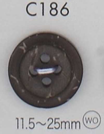 C186 Bouton en bois naturel à 4 trous