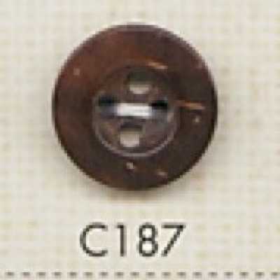 C187 Bouton en bois naturel à quatre trous