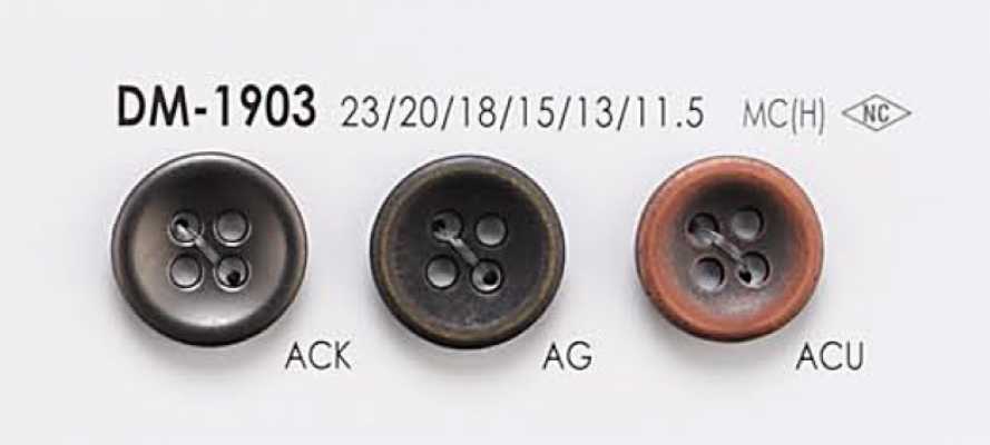DM1903 Bouton métallique à 4 trous pour vestes et costumes