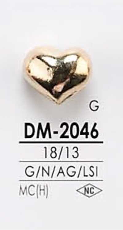 DM2046 Bouton métallique en forme de cœur