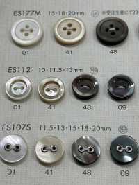 ES112 DAIYA BUTTONS Bouton Polyester Coquillage Doré 2 Trous DAIYA BUTTON Sous-photo