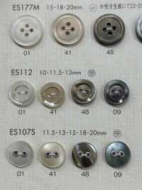 ES112 DAIYA BUTTONS Bouton Polyester Coquillage Doré 2 Trous DAIYA BUTTON Sous-photo