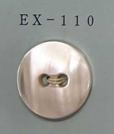 EX110 Bouton en coquillage Takase sans bord à deux trous