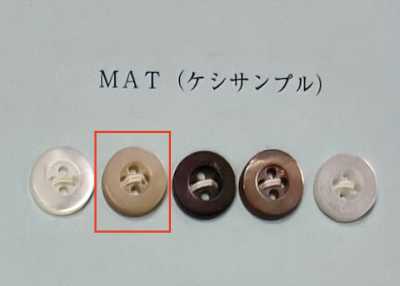 EX200MAT Bouton en coquillage Takase beige à 4 trous, mat