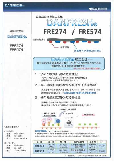 FRE574 [Nitto Boseki] Triplure désodorisante DANFRESH pour tissus moyennement lourds à lourds
