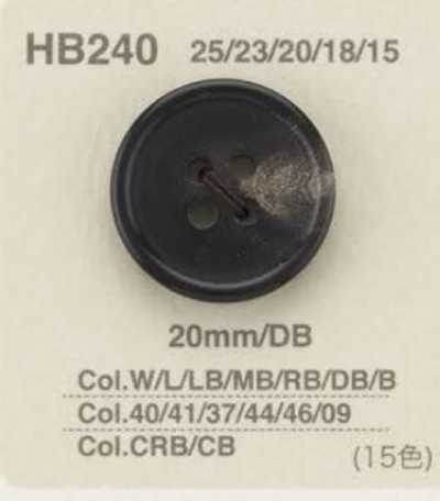HB240 Bouton à 4 trous en véritable corne de buffle