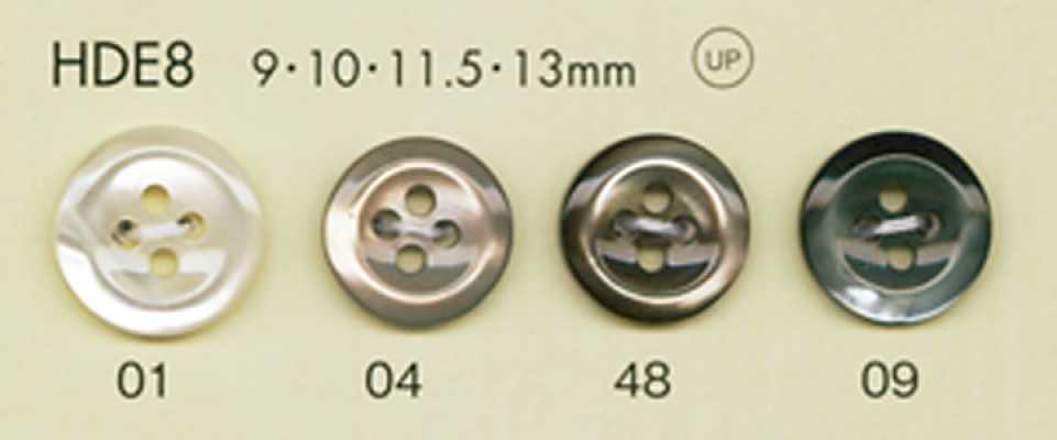 HDE8 Bouton en polyester effet nacré de la série HYPER DURABLE résistante aux chocs DAIYA BUTTONS