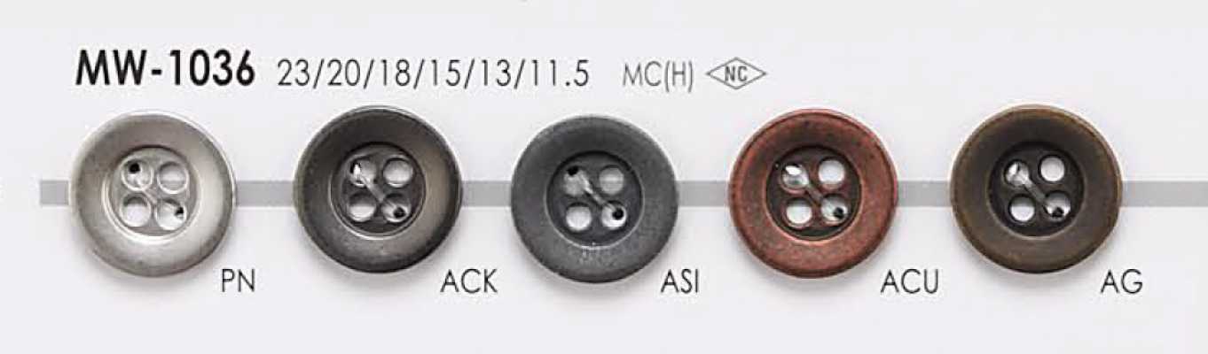 MW1036 Bouton en métal à 4 trous pour vestes et costumes