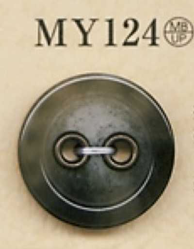 MY124 Bouton 2 trous en résine de polyester/laiton