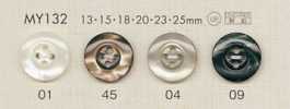 MY132 DAIYA BUTTONS Bouton en polyester effet nacre