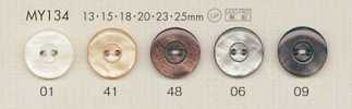 MY134 DAIYA BUTTONS Bouton en polyester aspect nacre