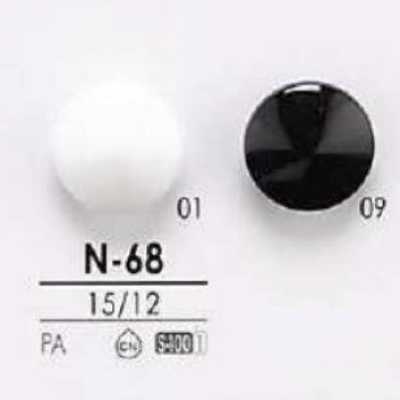 N68 Bouton à queue en résine de nylon, anneau circulaire demi-anneau