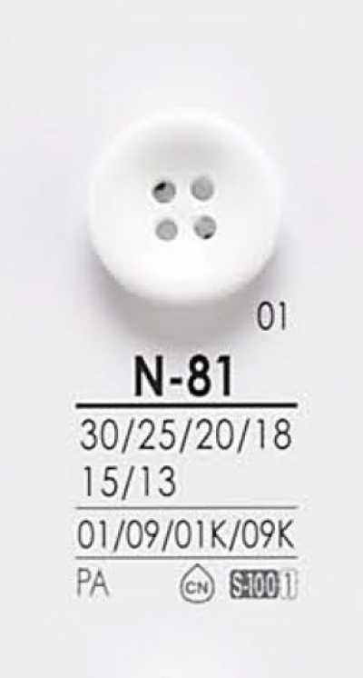 N81 Boutons pour teinture noire