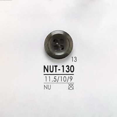 NUT130 Bouton à 4 trous en matière naturelle noix