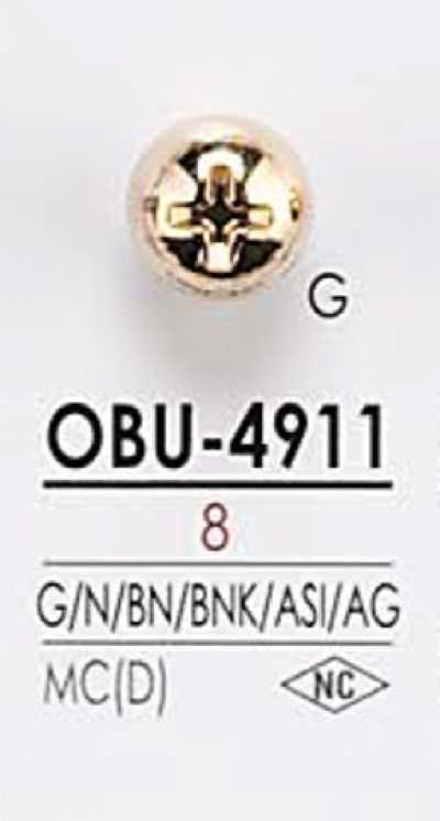 OBU4911 Bouton en métal à motif de vis