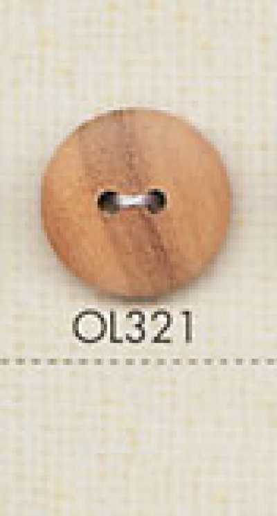 OL321 Bouton en bois naturel à deux trous