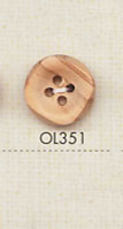 OL351 Bouton à 4 trous en bois naturel