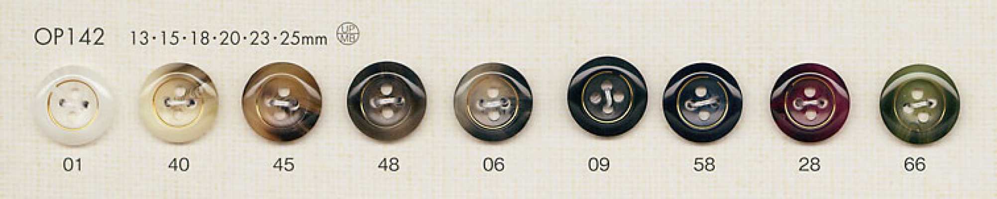 OP142 Bouton élégant en polyester style corne de buffle à 4 trous