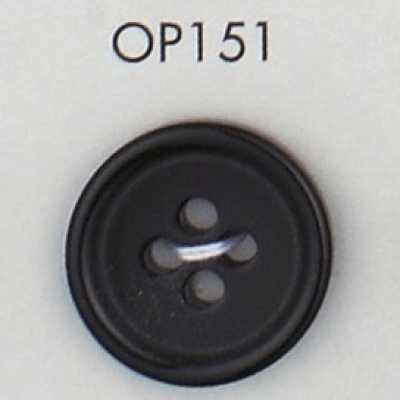 OP151 Bouton en résine polyester à 4 trous avec bord