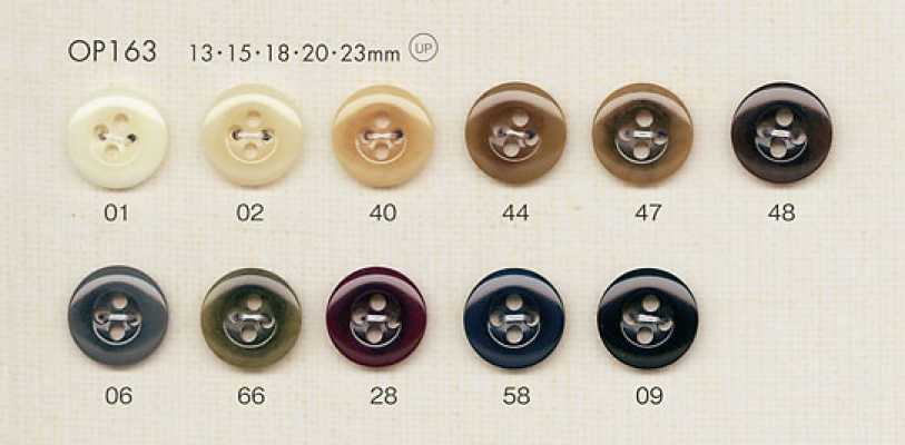 OP163 Bouton en polyester élégant style corne de buffle à 4 trous