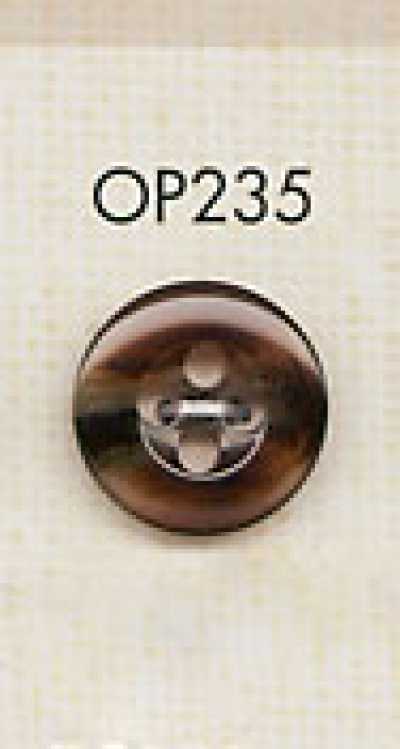 OP235 Bouton en polyester brillant style corne de buffle à 4 trous