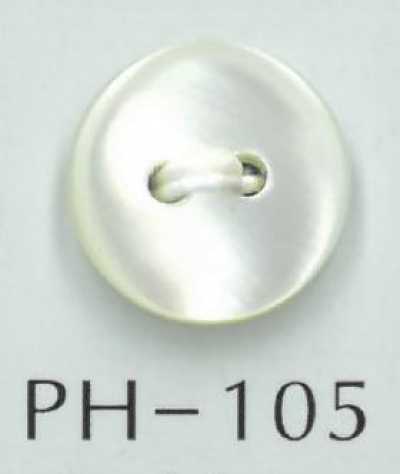 PH105 Bouton rond en nacre à deux trous
