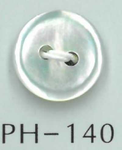 PH140 Bouton en coquillage à 2 trous avec bordure