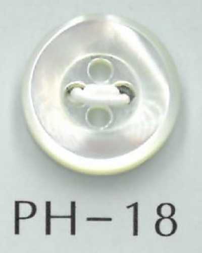 PH18 Bouton en coquille creuse à 4 trous