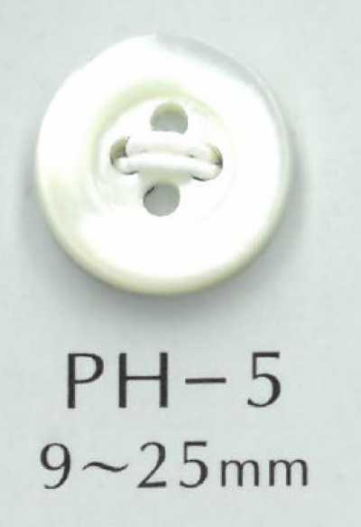 PH5 Bouton en coquillage à bordure à 4 trous