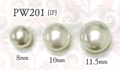 PW201 Bouton effet perle, tige carrée, type bombé