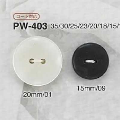 PW403 Bouton en résine polyester avec 2 trous frontaux