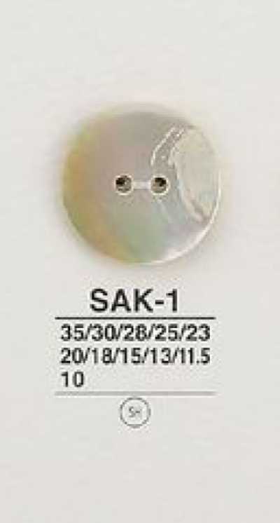 SAK1 Bouton en coquille naturelle à 2 trous