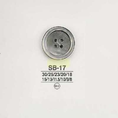 SB17 Bouton en coquillage véritable - coquillage de nacre noire -