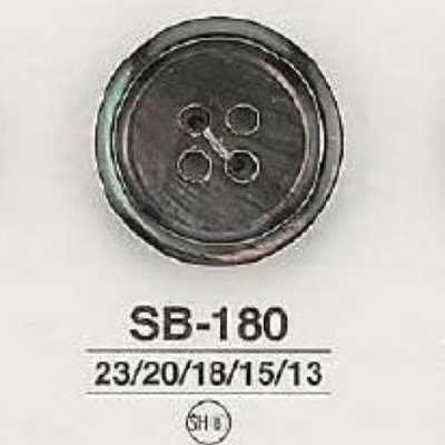 SB180 Bouton en coquille de nacre noire à 4 trous