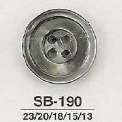 SB190 Bouton en coquille de nacre noire à 4 trous