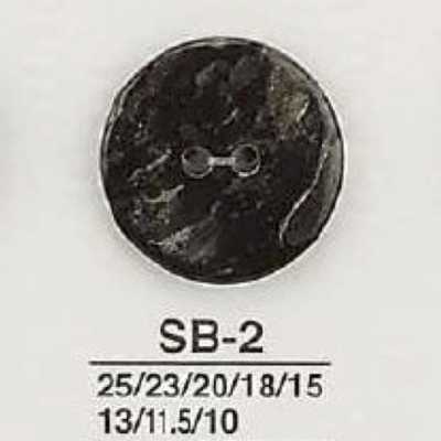 SB2 Bouton 2 trous en coquille nacrée noire