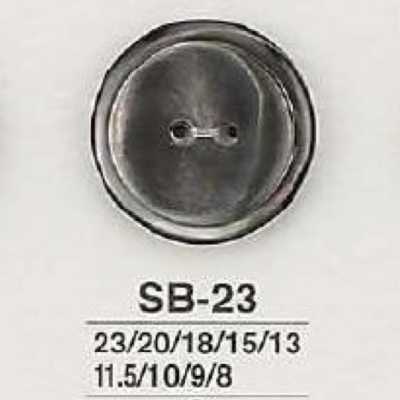 SB23 Bouton en coquille de nacre noire à 2 trous