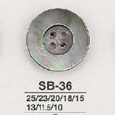 SB36 Bouton en coquillage de nacre noire à 4 trous