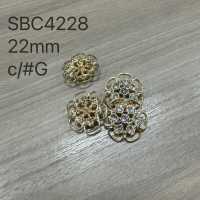 SBC4228 Bouton à Tige Demi-ronde Et Demi-anneau En Verre/métal De Haute Qualité IRIS Sous-photo