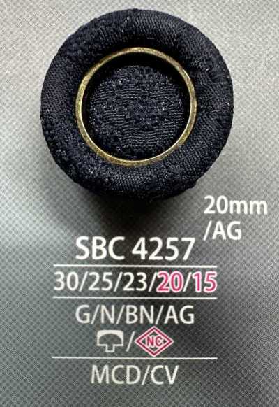 SBC4257 Bouton recouvert à combinaison capuchon à anneau et tige fermée