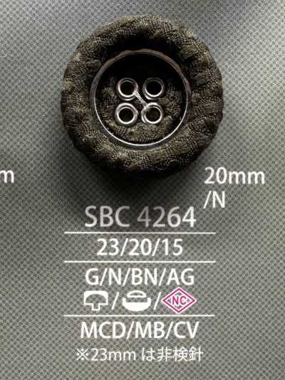 SBC4264 Œillet, tige à tête fermée, bouton recouvert