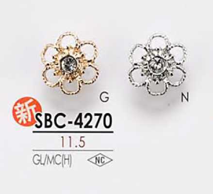 SBC4270 Bouton métallique à motif floral