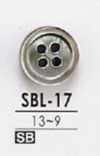 SBL17 Bouton 4 trous en coquillage de nacre noire incolore