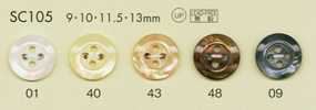 SC105 Bouton aspect nacre en polyester, série HYPER DURABLE résistante aux chocs DAIYA BUTTONS